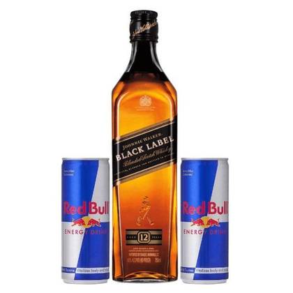 Black Label whisky 70cl+2 Redbull