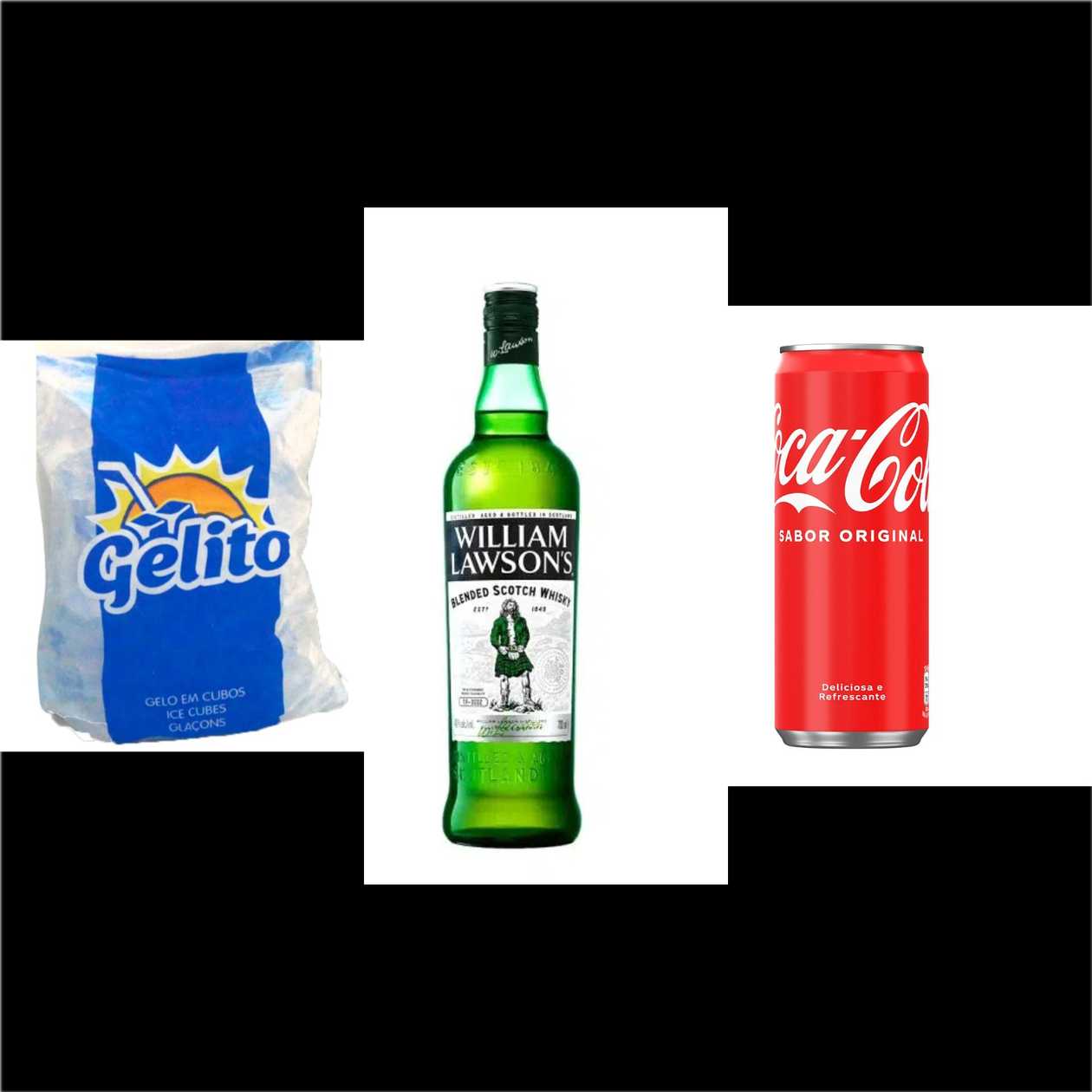 William Lawson's whisky 70cl +2kg Gelo +1 Coca-Cola lata