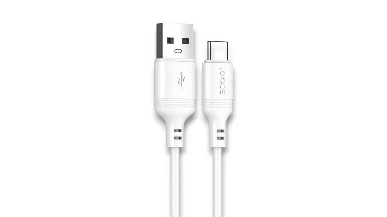 Jokade JA007, 2 meter, USB to Type-C Cable, White, 6921042123714