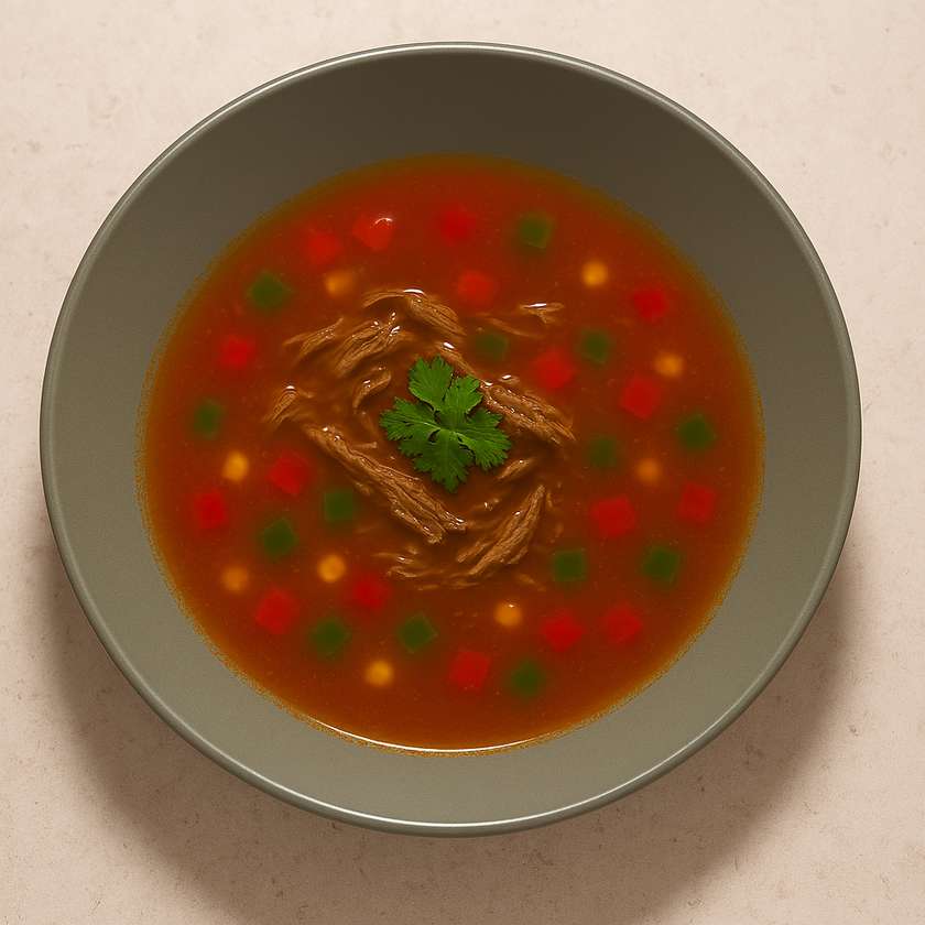 Birria čili con carne sriuba