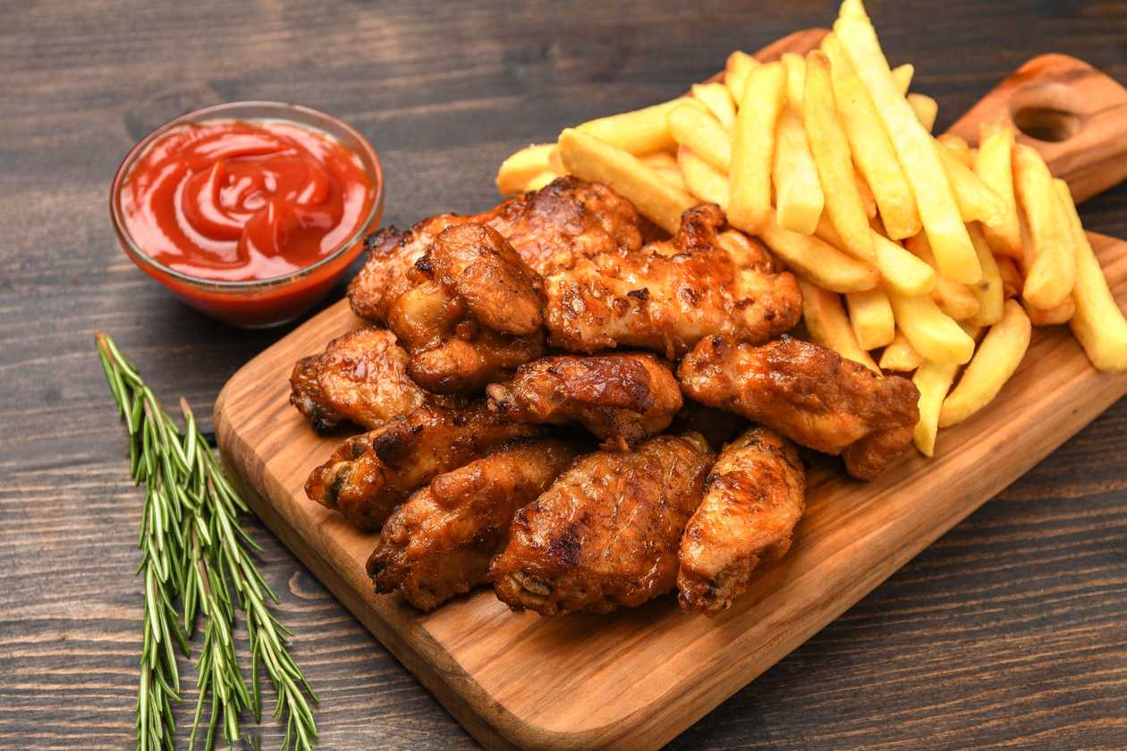 Chicken Lollipops and Chips