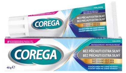 Corega Unflavoured Extra Strong Denture Adhesive Cream 40g