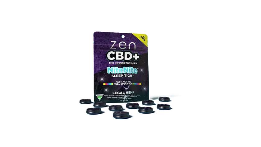 Zen CBD THC+ Gummies Grape NiteNite, 10pcs, 500mg