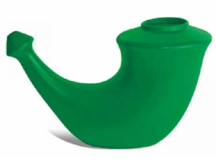 Rhino Horn Nasal Rinse Pot Green