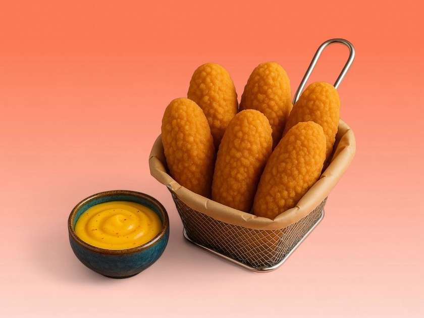 Jalapeno cheddar bites with Mango Chili sauce