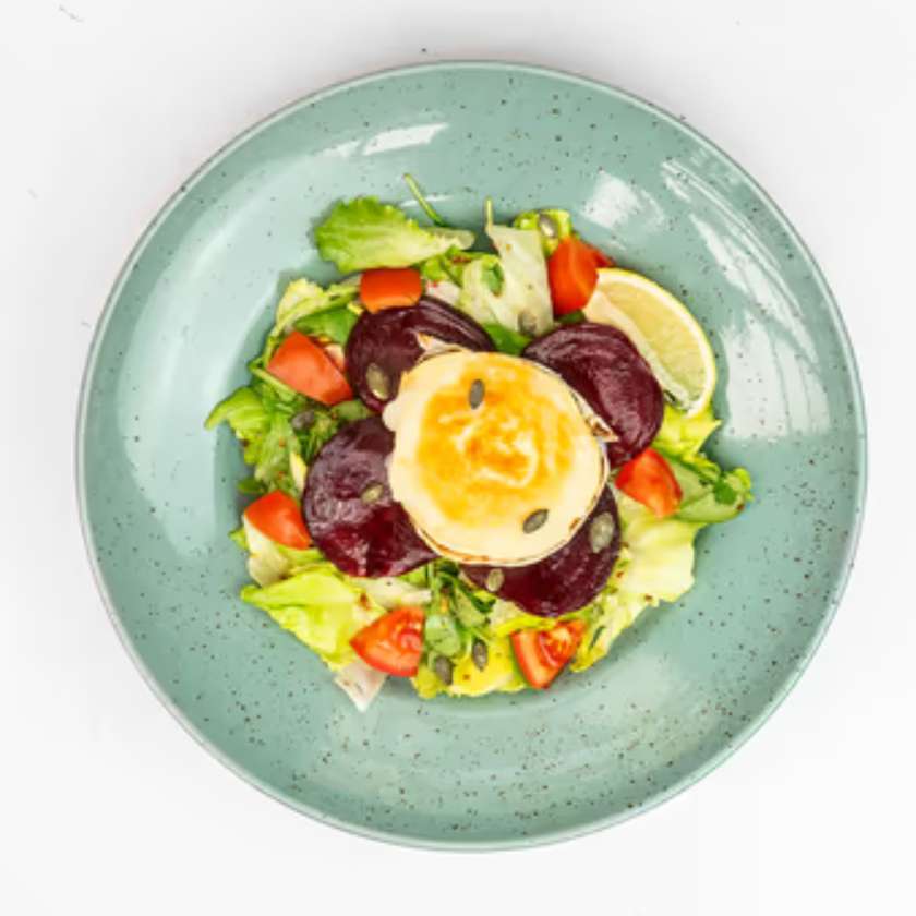 Mixed Salad with Baked Goat Cheese