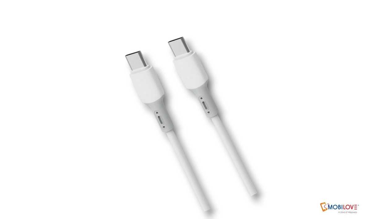 Euroacs EU-Z014, Type C to Type C Cable 60W, White, 7202247663457