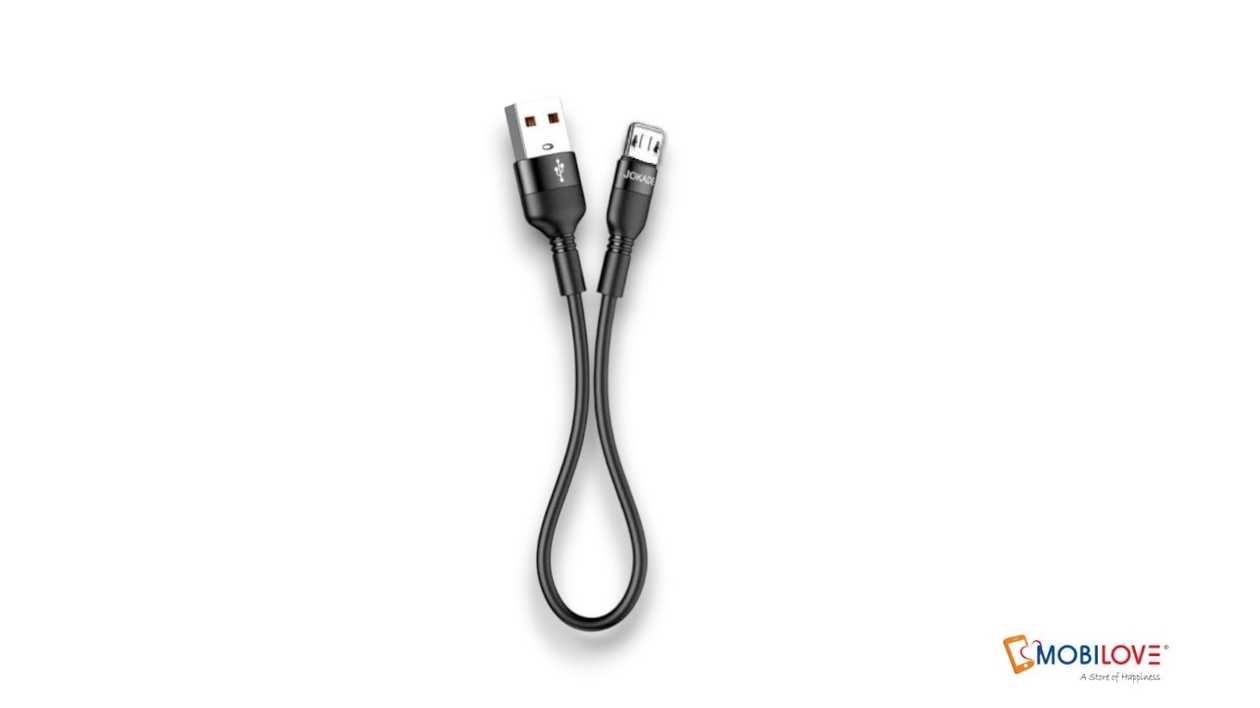 Jokade JA017, USB to Micro, 25cm Power Bank Cable, Black, 6921042125862