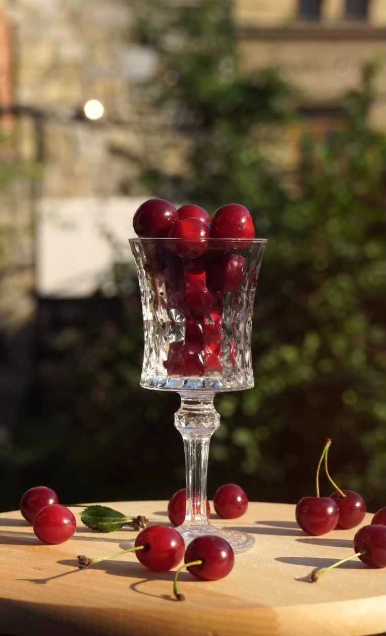 Glass of Cherries in Spirits