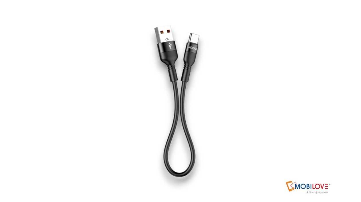 Jokade JA017, USB - Type C, 25cm Power Bank Cable, Black, 6921042125886