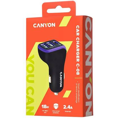 Canyon C-8, PD 18W Φορτιστής Αυτοκινήτου 2usb