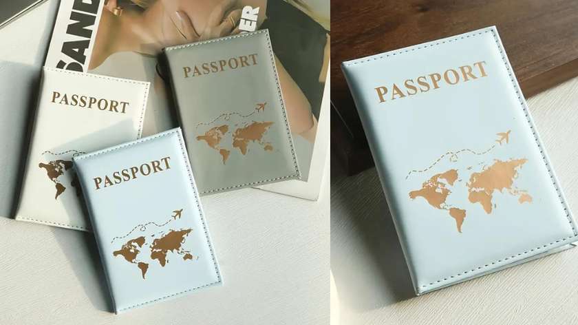 Passport Cover Map - Blue