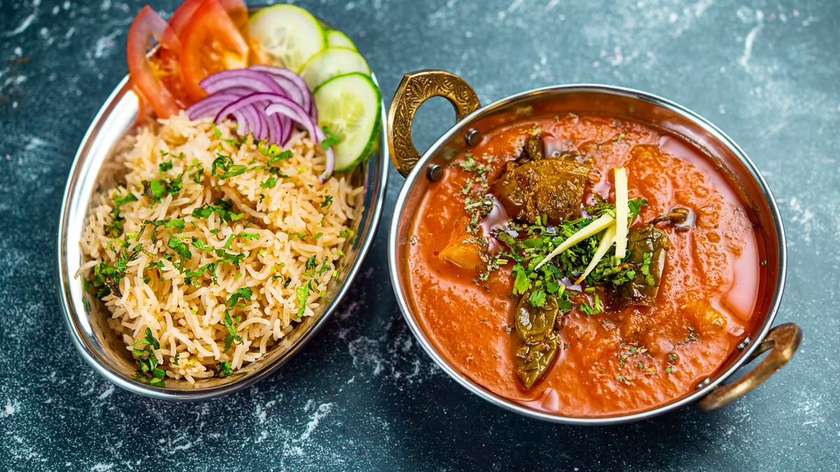 Achar Ghosht+ riis+ salat