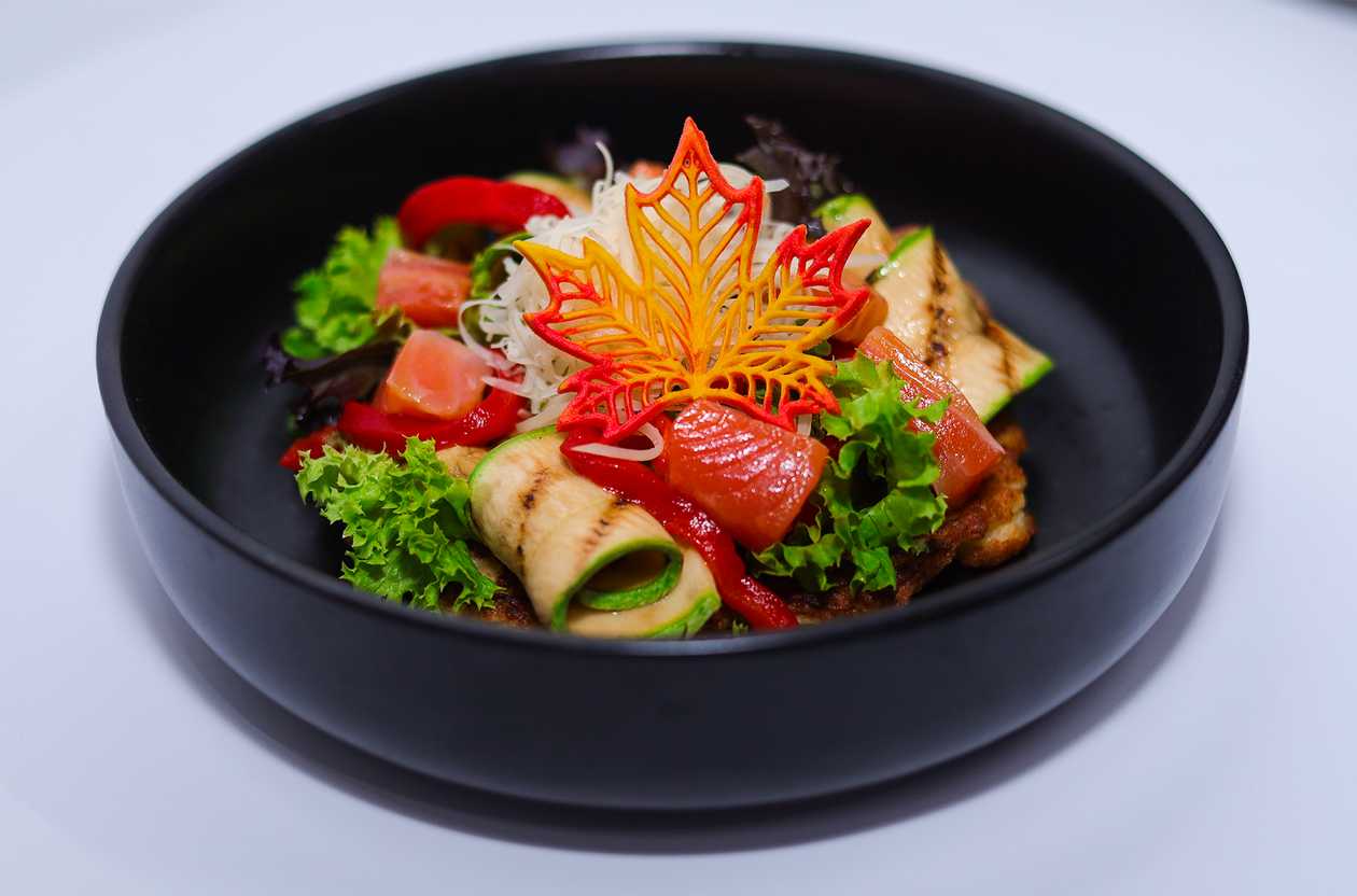 Hash Browns with Salmon and Zucchini