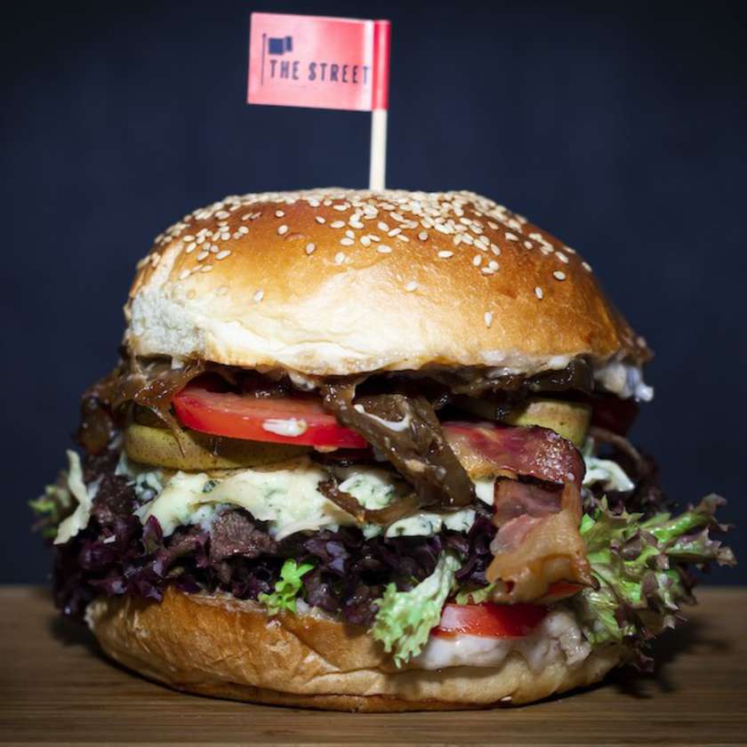 Blue Cheese Burger, Priced with Fries