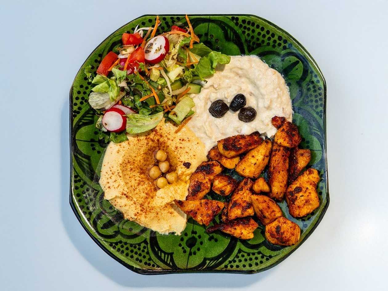Kuřecí gyros - hummus - pita menu