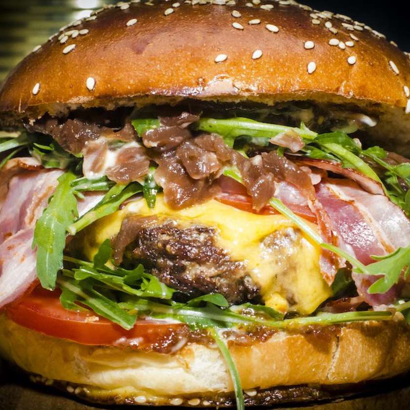 Bacon Jam Burger, Priced with Fries