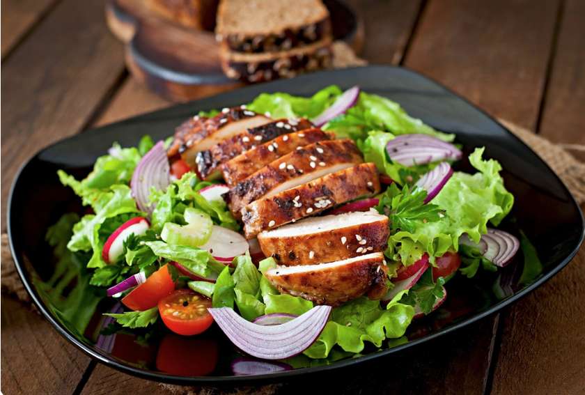 Honey Coated Chicken / Beef Salad With Nuts