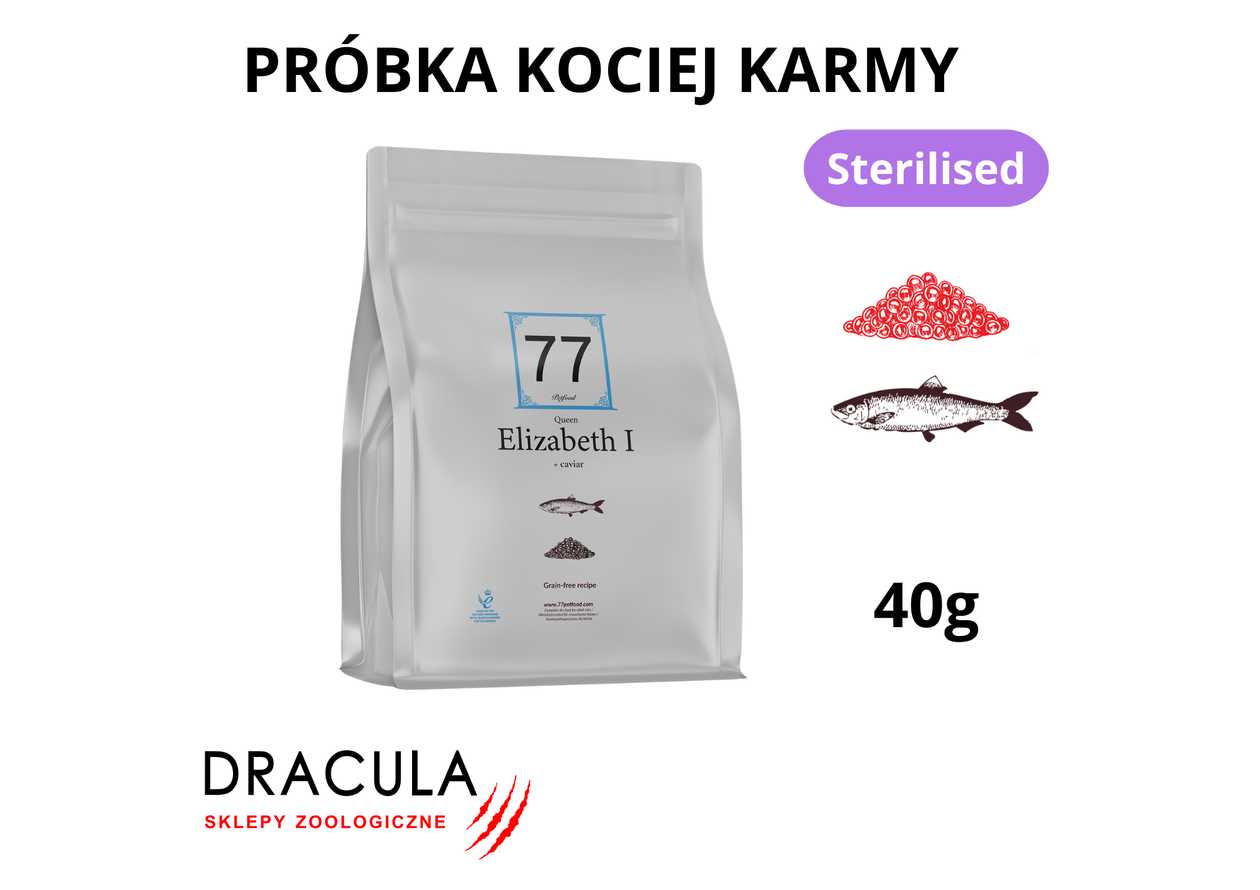 Sample of 77 Elizabeth I with fish and caviar 40g