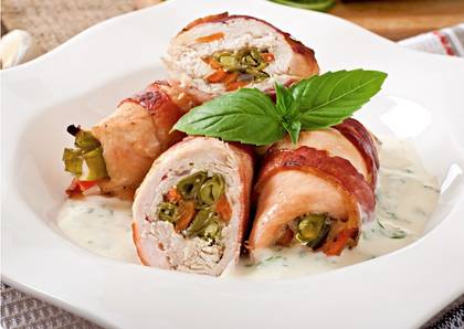 Bacon Wrapped Stuffed Chicken