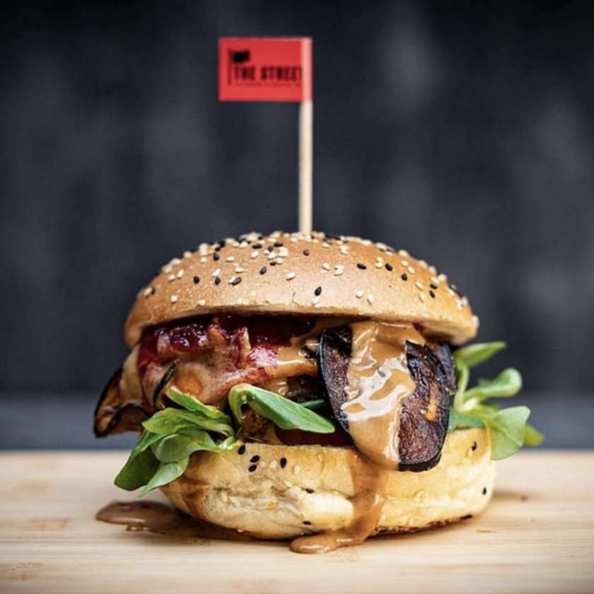 Vegan Peanut Butter Burger, Priced with Fries