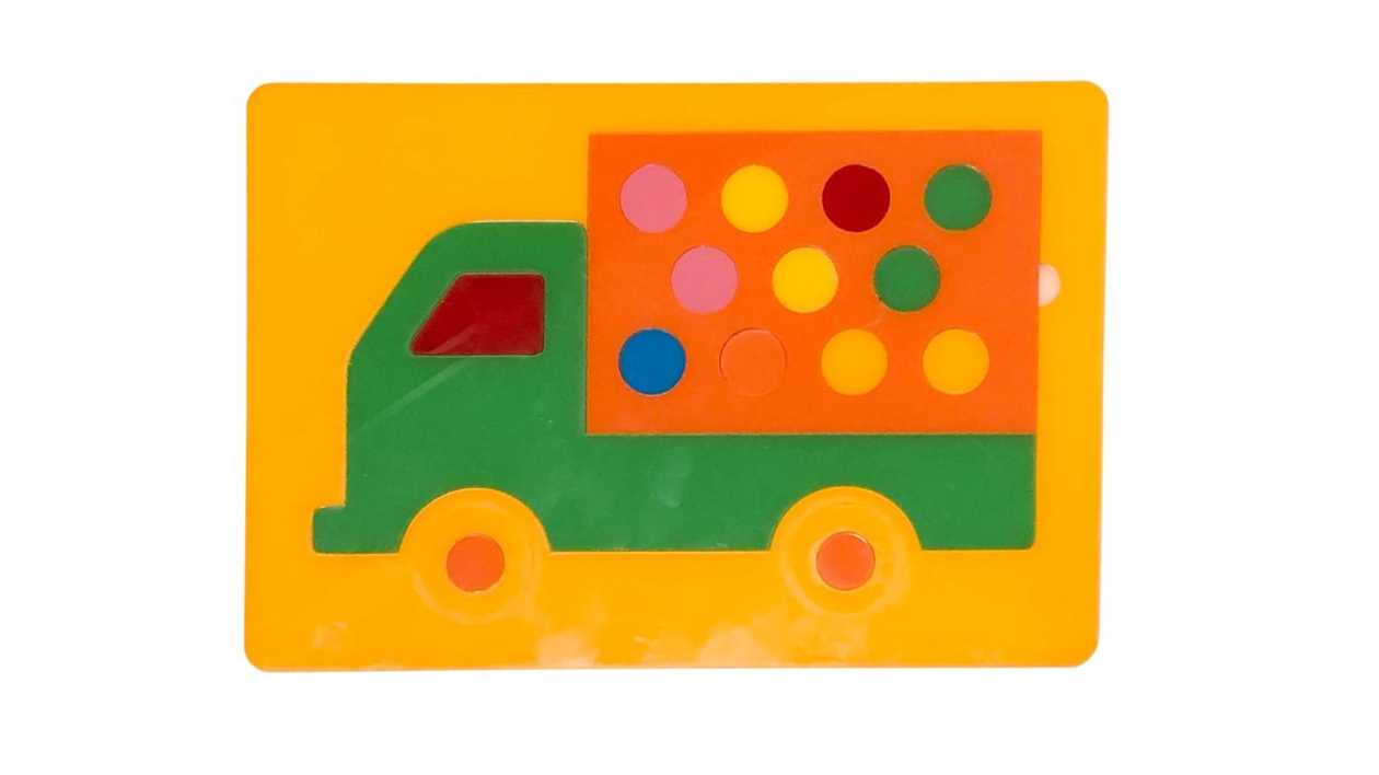 Car Figure Mosaic-Puzzle Toy (Orange)