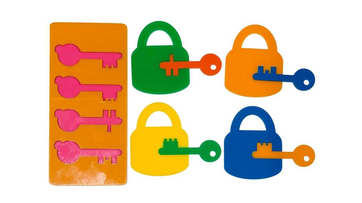 Lock and Key Figure Mosaic Puzzle Toy
