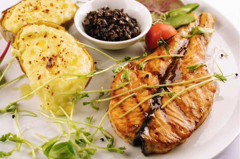 Grilled Salmon Steak