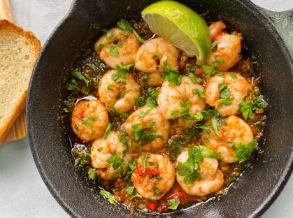 Dhania Garlic Prawns