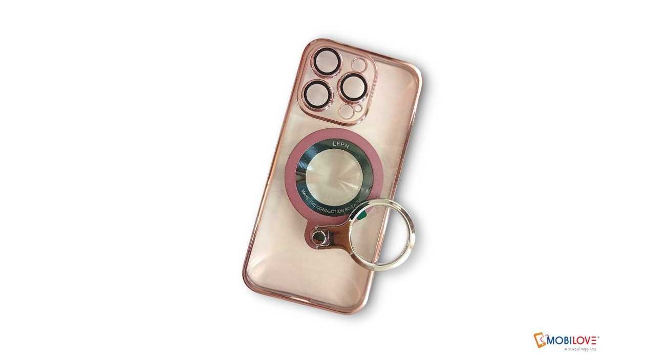 Stand Case for IPH 15 PRO, Pink-Gold (Transparent), 2000813000004-1