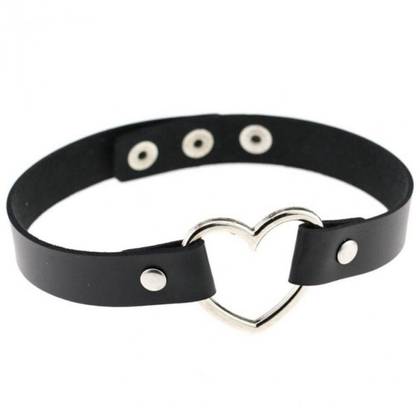 Collar with Heart - Black