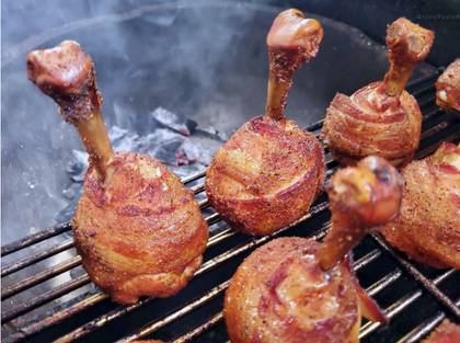 Bacon Wrapped Chicken Lollipops - 6Pcs