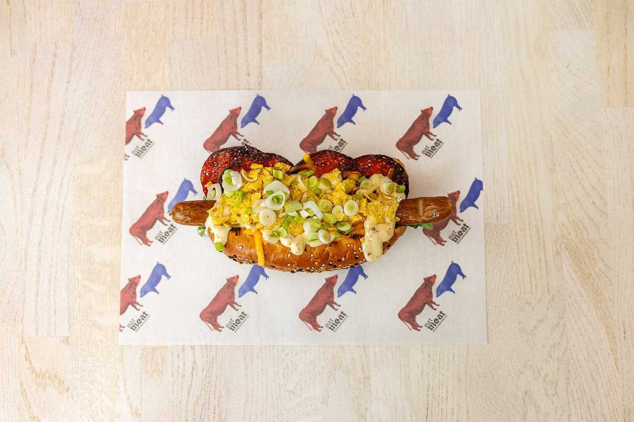 Chorizo hot dog
