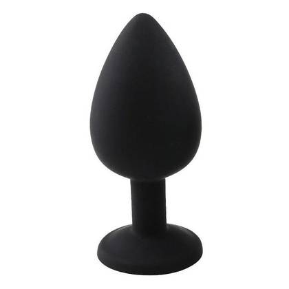 Black Jeweled Silicone Butt Plug - L