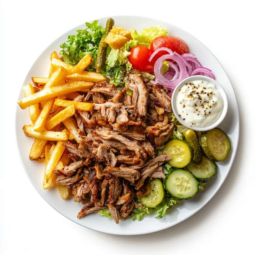 Kebab in plate
