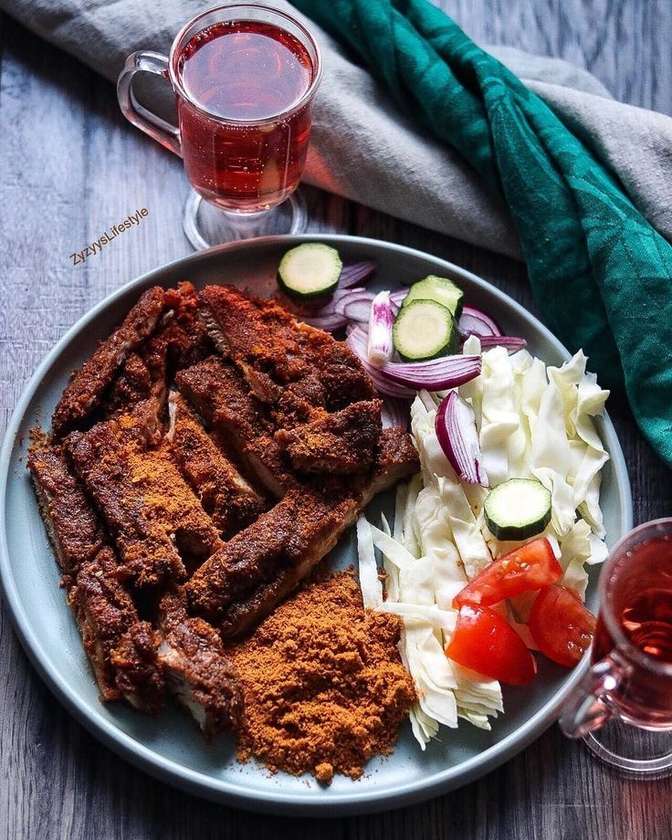 Suya and salad
