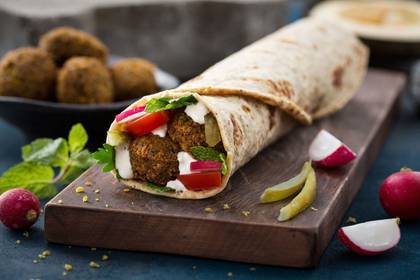 Big kebab with falafel