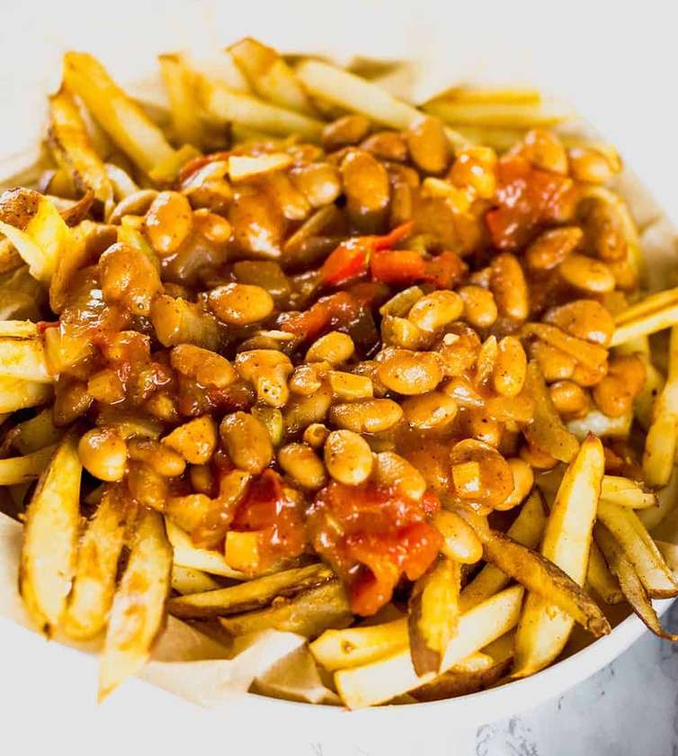 French fries and beans