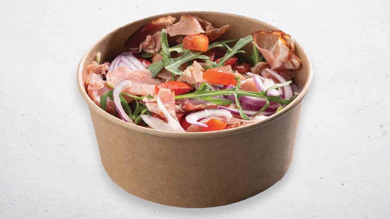 Prosciutto Salad with Cereal Kaiser Roll