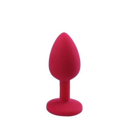 Small Jeweled Silicone Anal Plug - Red