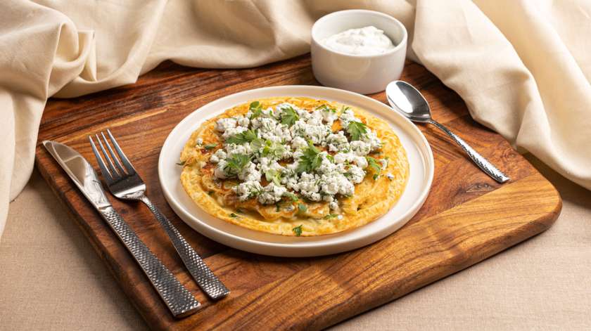 Baked Cottage cheese and herbs