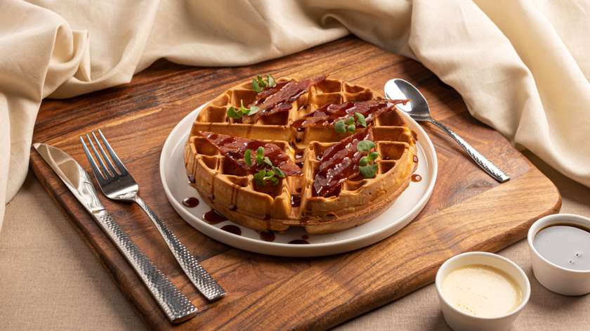 Belgian Waffle with Bacon