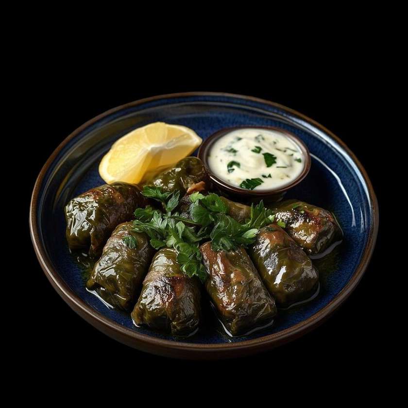 Dolma with Veal and Lamb with Yogurt Sauce