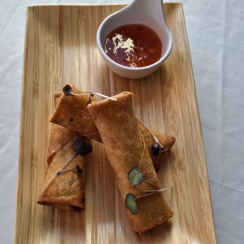 Vegetable Spring Rolls with Sweet Chilli Sauce