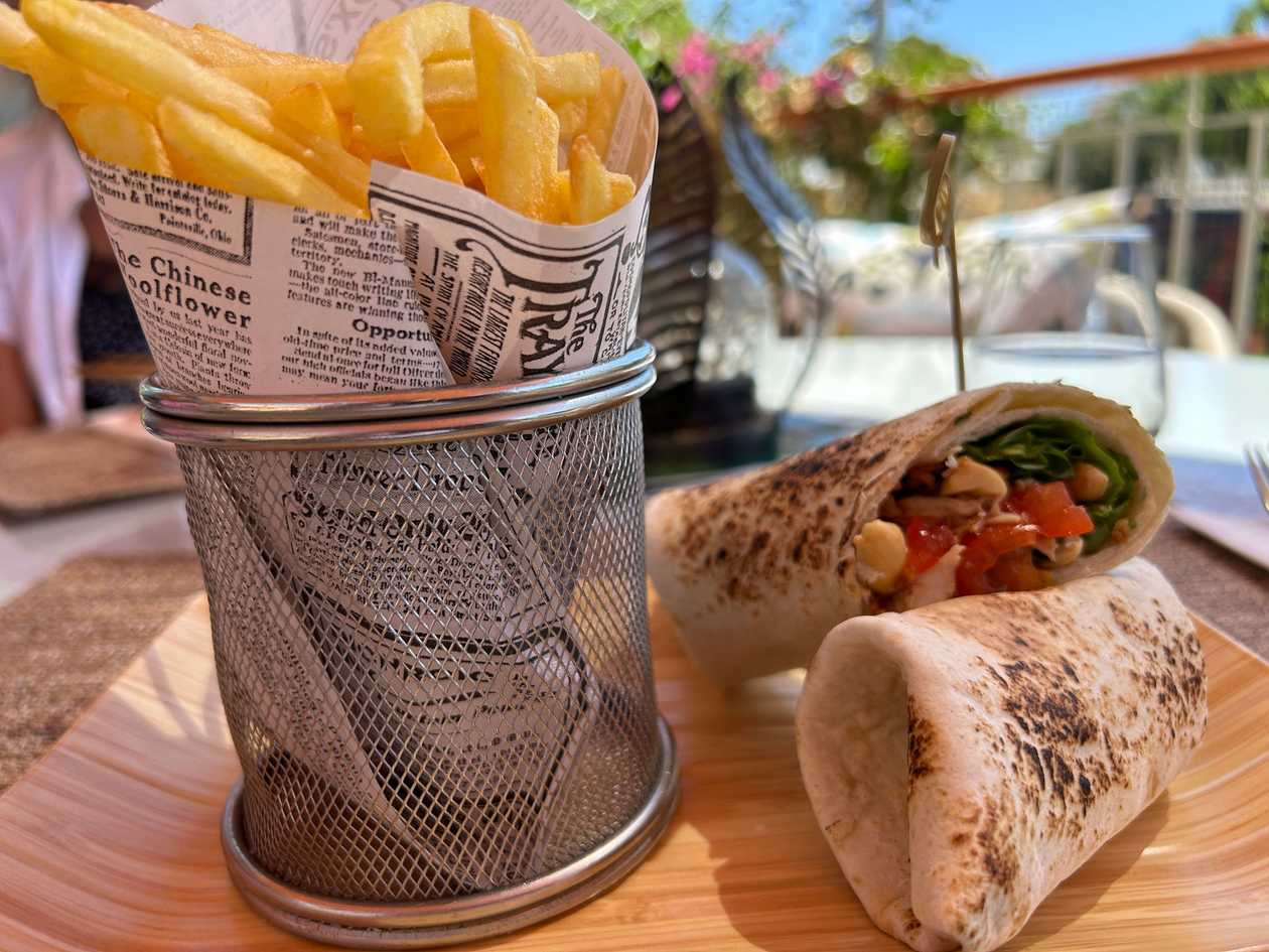 Chicken Wrap with French Fries