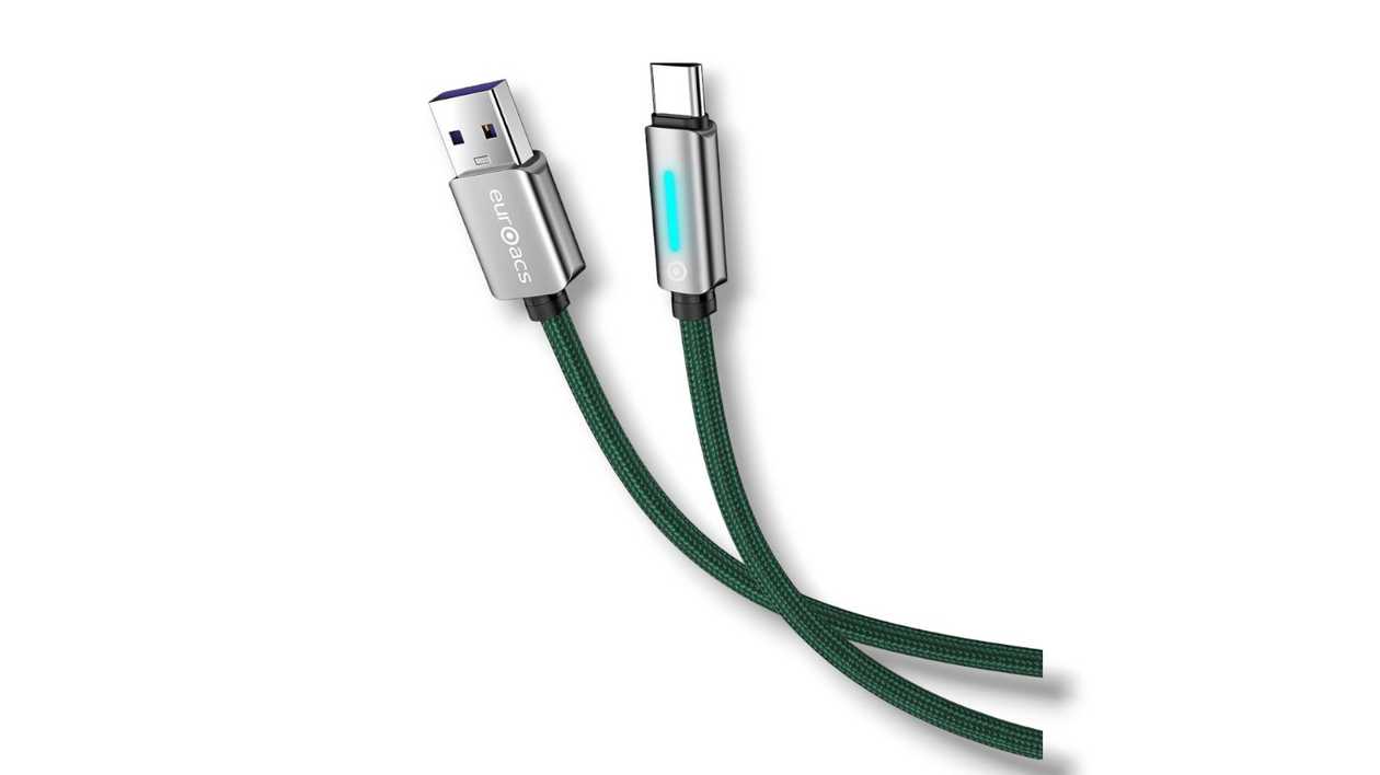 Euroacs Z172, USB to Type-C Cable, Dark Green, 7207298317251