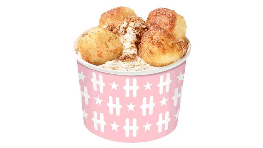 Lemon cheese balls with ice cream