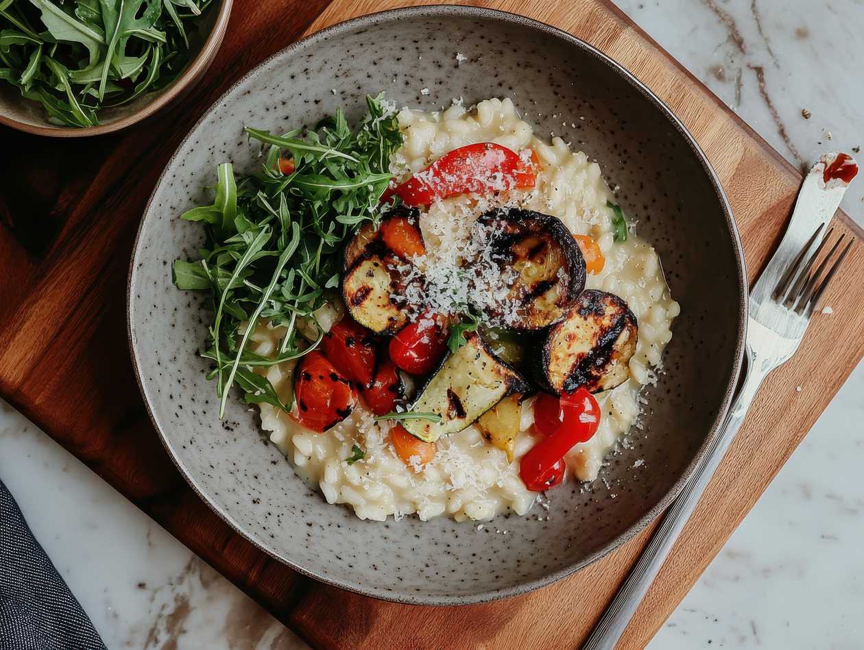 Creamy Risotto with Grilled Zucchini