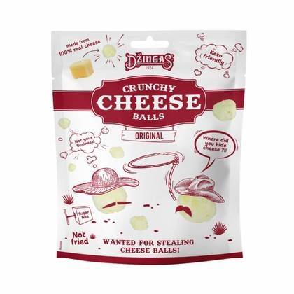 Copy of Crispy, dried hard cheese balls "Džiugas" 40% fat. 40 g