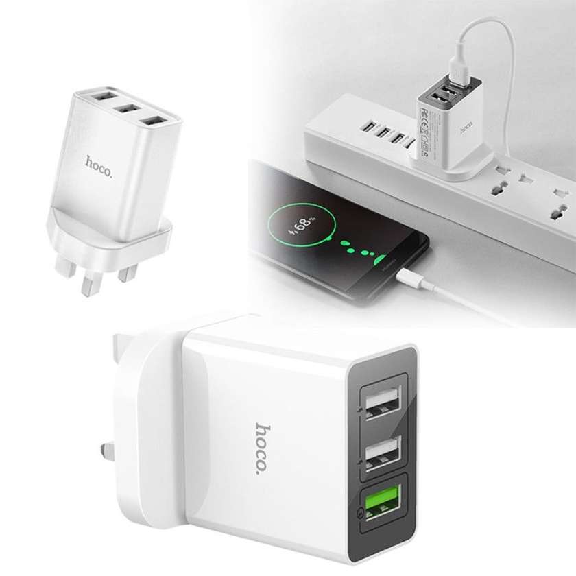 Hoco C48 Breakthrough Triple USB Ports Wall Charger